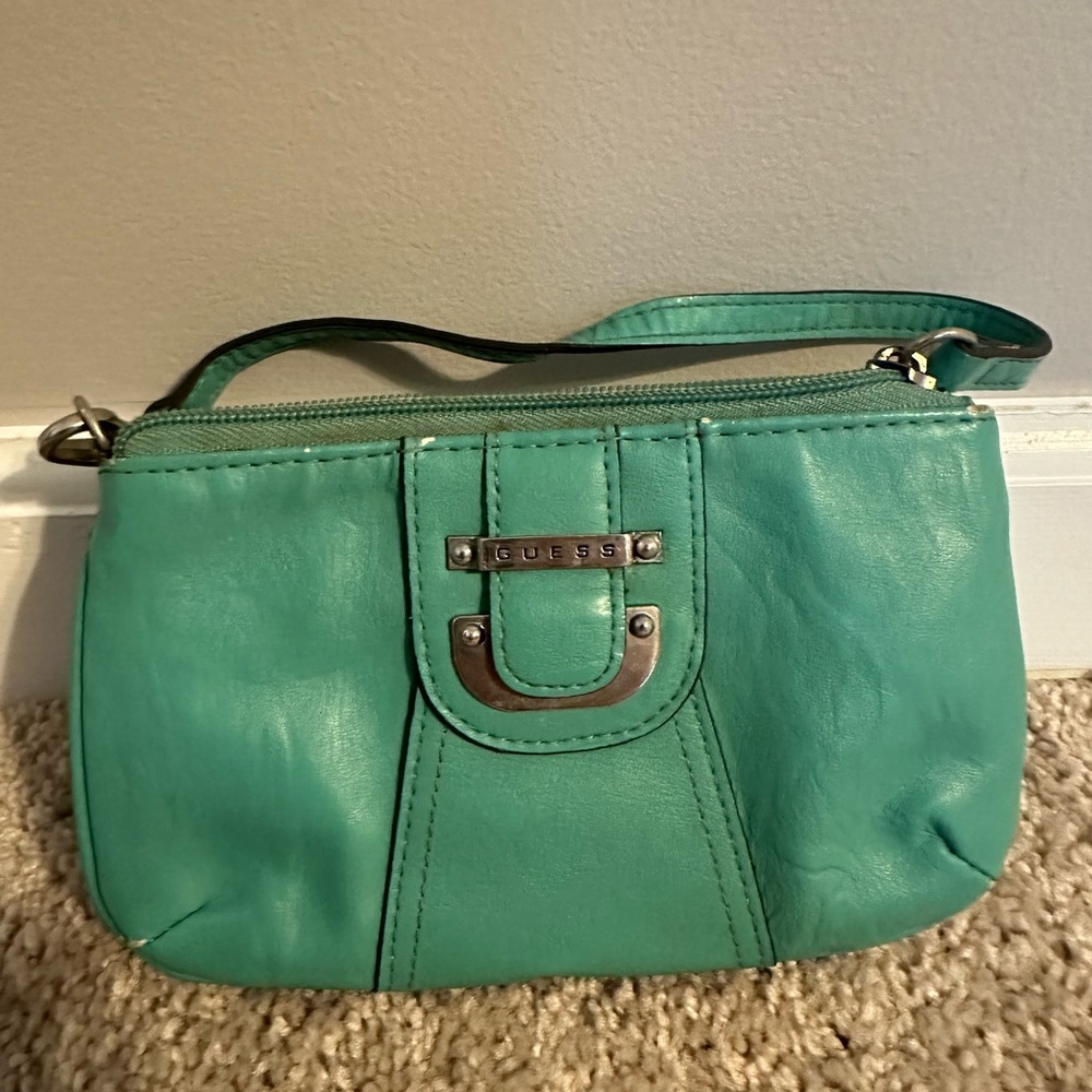 Teal Guess clutch